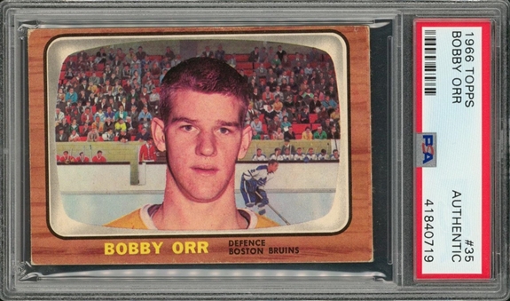 1966/67 Topps #35 Bobby Orr Rookie Card – PSA Authentic